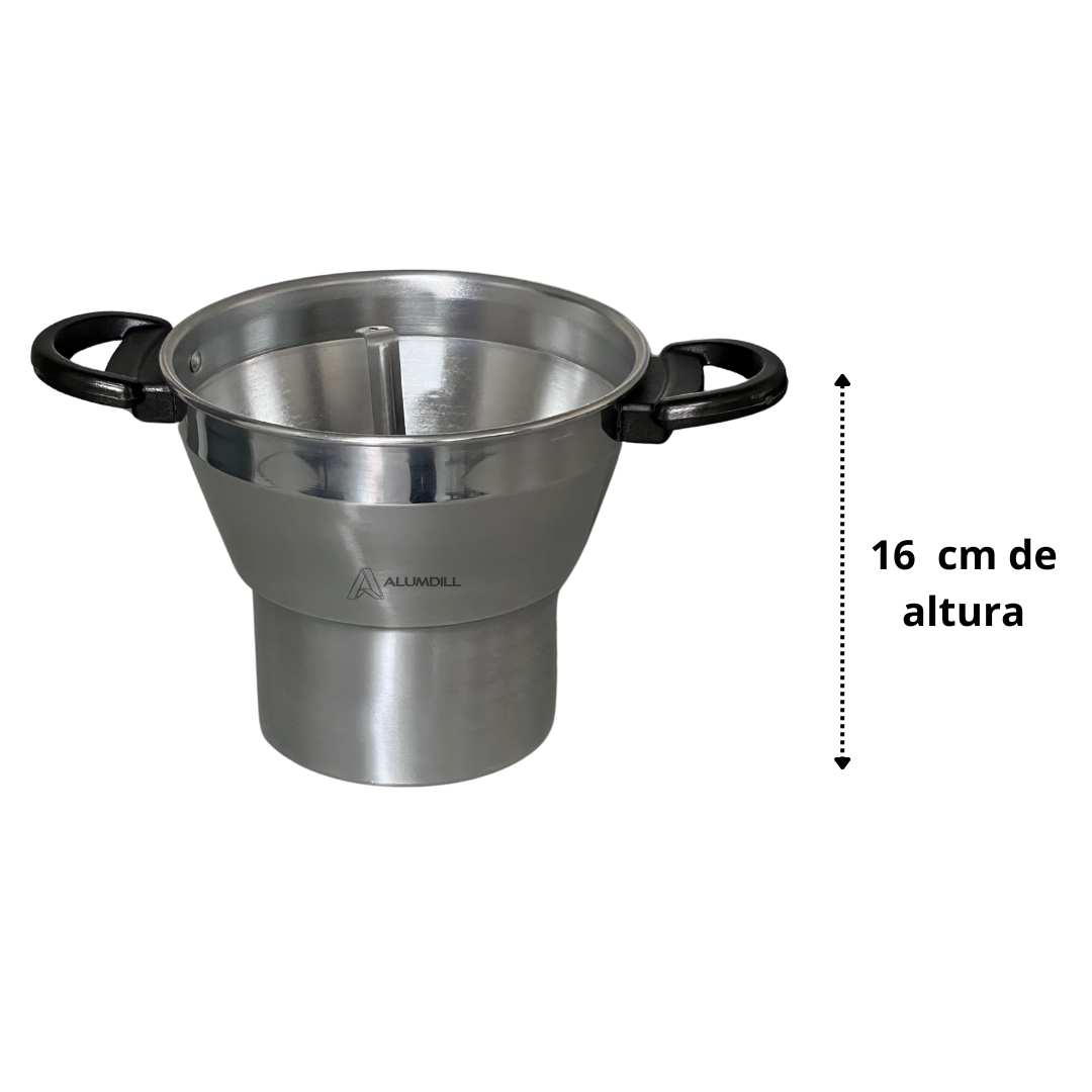 Cuscuzeiro Panela para Cuscuz Cuscuzeira N° 18 de Aluminio Nordestino Polido