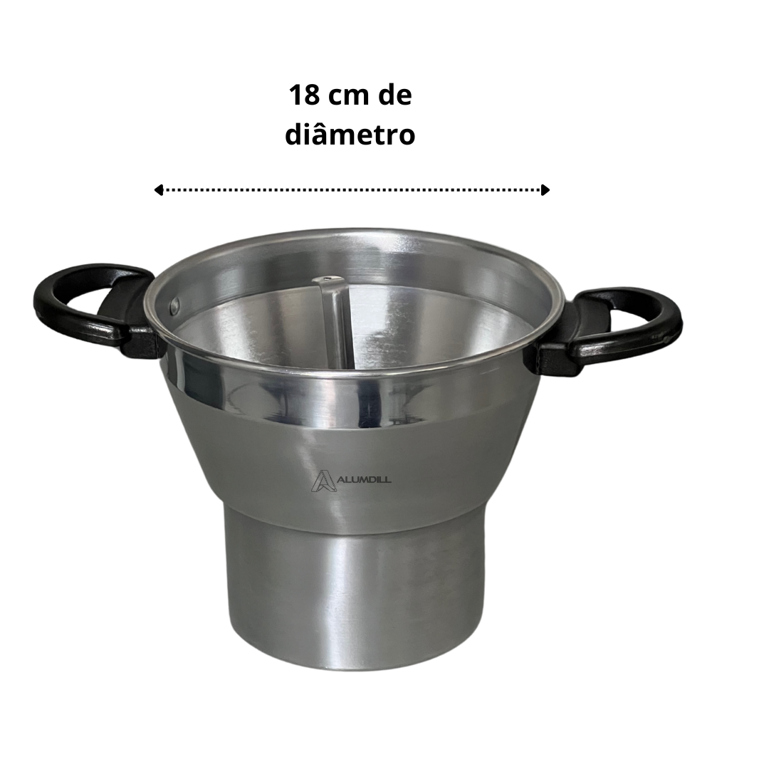 Cuscuzeiro Panela para Cuscuz Cuscuzeira N° 18 de Aluminio Nordestino Polido