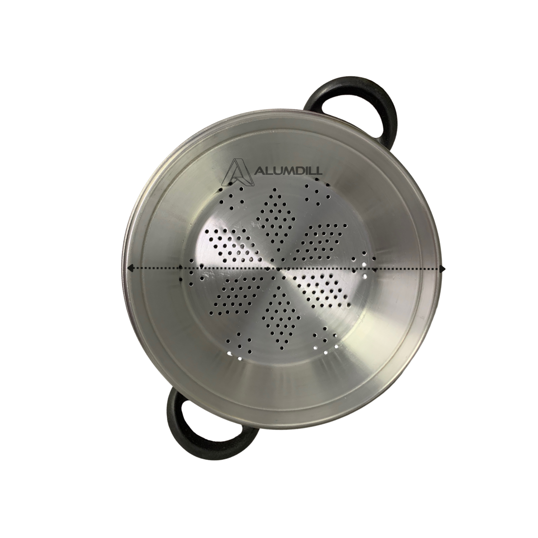 Banho Maria Panela a Vapor 3 Em 1 Forma Pudim Aluminio com Tampa Collor Vermelho Pintinha