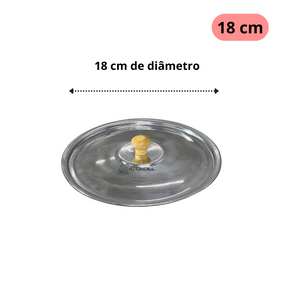 Kit de Jogo Tampas 16 a 24 Para Panelas Aluminio Puxador em Madeira