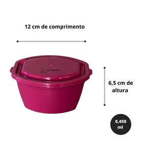 Kit 6 Potes Pequeno Organizador Multiuso Mantimento 0,450 ml Vasilhas Individual Avulso Plastico Cores Variadas
