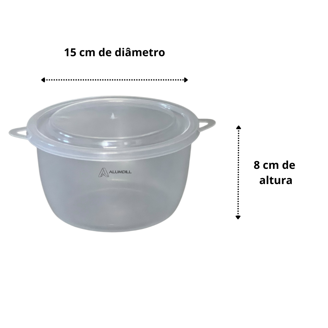 Kit 5 Potes Com Tampa Conjunto Plástico 1 Litro Mantimento Vasilha Transparente