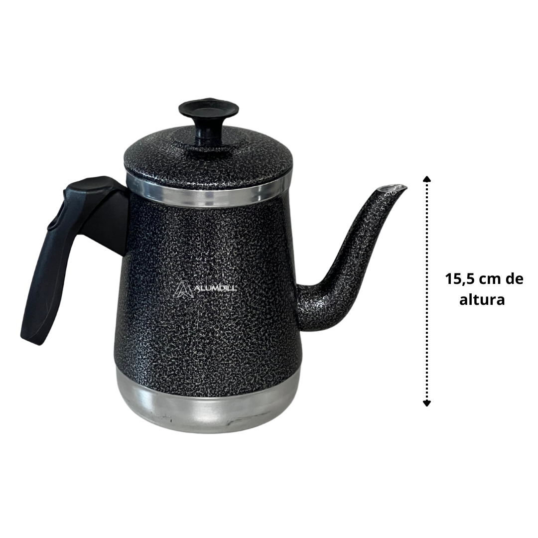 Jogo de Bule com 6 Xícaras e Bandeja Café Retro Preto