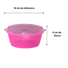 Kit 5 Potes Neon Organizador Multiuso Mantimento 1,3 Litros Vasilhas Individual Avulso Plastico Cores Variadas