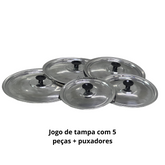 Jogo de Tampas 16 a 24 Para Panelas Aluminio com Puxador em Baquelite
