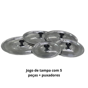 Jogo de Tampas 16 a 24 Para Panelas Aluminio com Puxador em Baquelite