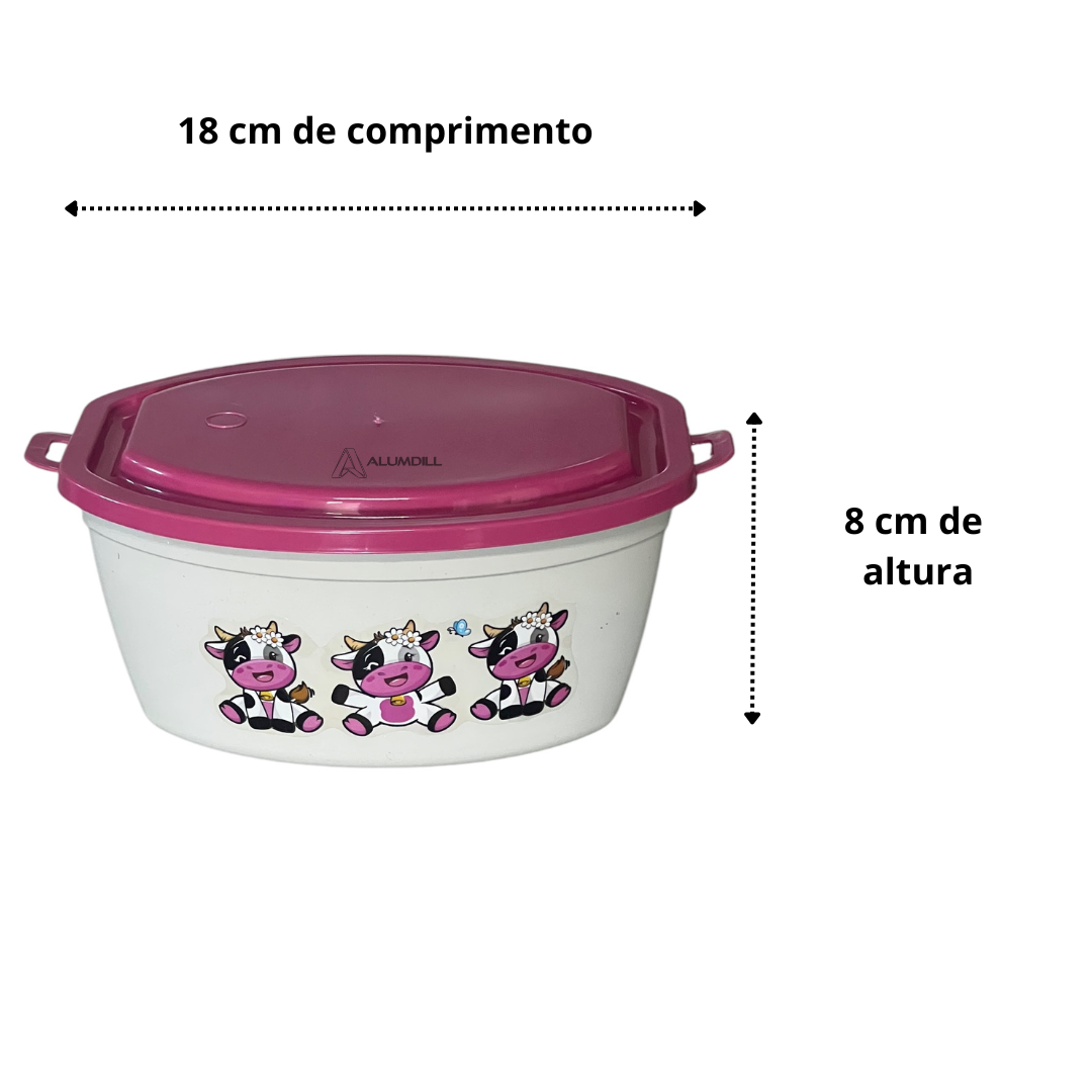 Kit 5 Potes Vaquinha Organizador Multiuso Mantimento 1,3 Litros Vasilhas Individual Avulso Plastico