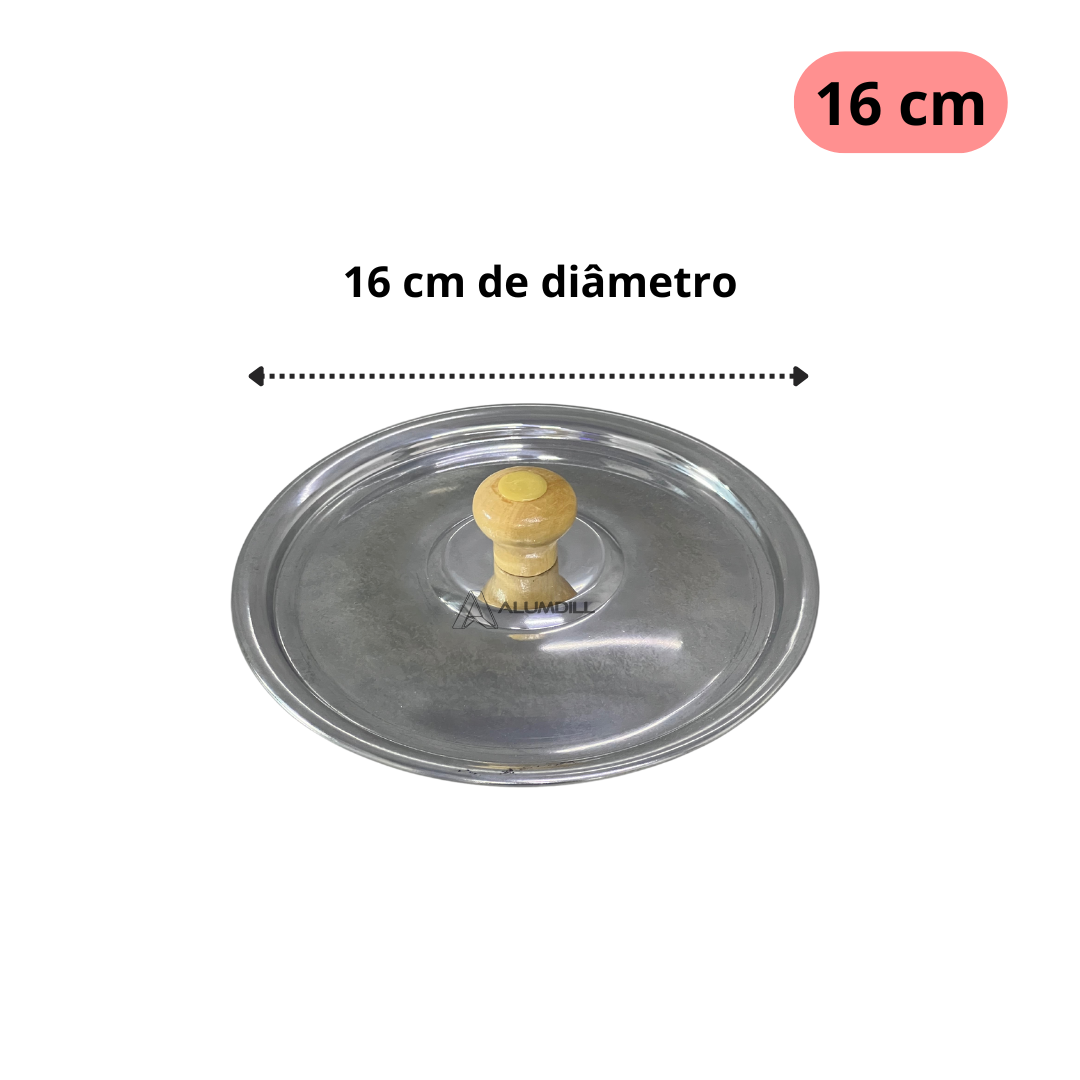 Kit de Jogo Tampas 16 a 24 Para Panelas Aluminio Puxador em Madeira