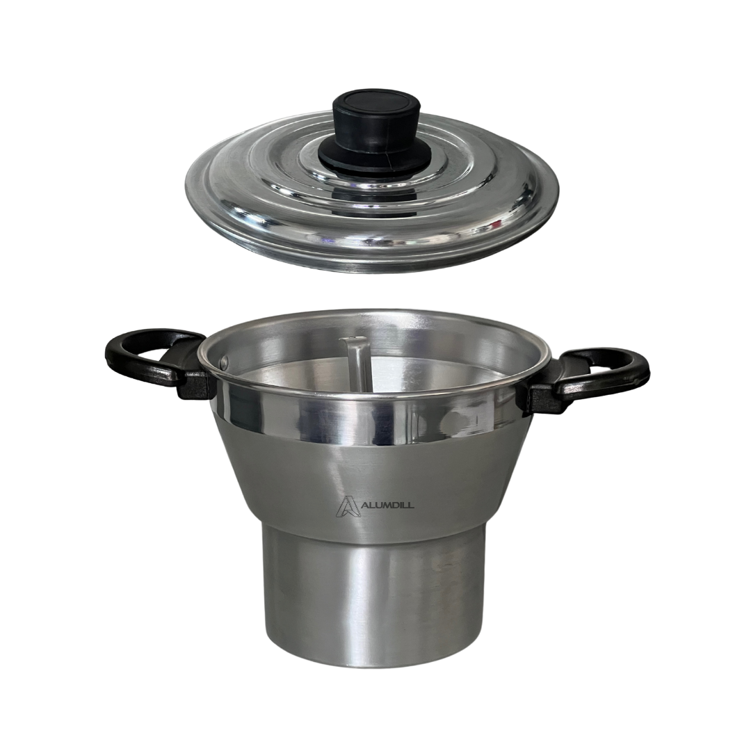 Cuscuzeiro Panela para Cuscuz Cuscuzeira N° 18 de Aluminio Nordestino Polido