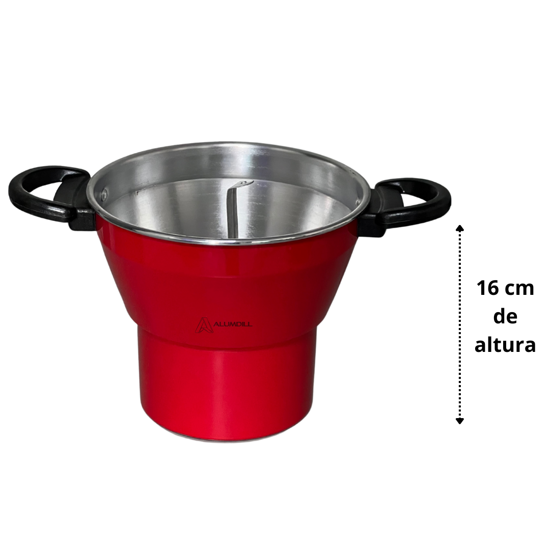 Cuscuzeiro Panela para Cuscuz Cuscuzeira N° 18 de Aluminio Nordestino Vermelho