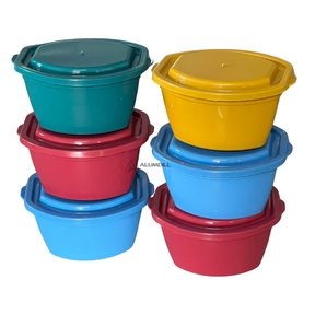 Kit 6 Potes Pequeno Organizador Multiuso Mantimento 0,450 ml Vasilhas Individual Avulso Plastico Cores Variadas