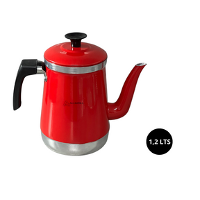 Jogo de Bule com 6 Xícaras e Bandeja Café Retro Vermelho