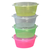 Kit 5 Potes Neon Organizador Multiuso Mantimento 1,3 Litros Vasilhas Individual Avulso Plastico Cores Variadas