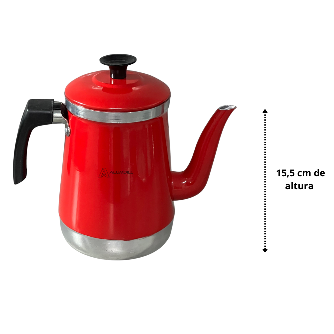 Jogo de Bule com 6 Xícaras e Bandeja Café Retro Vermelho